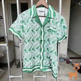 Men's Casual Shirts Plaid Print Vintage Short Sleeve Button Cardigan Classic Loose Hawaiian Vacation Sunscreen Shirt For Men And Women