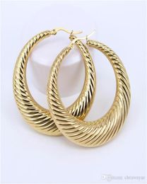New Fashion Big Round Hoop Earrings Gold Colour circle creole earrings Stainless Steel Jewellery gifts for women67904472752611