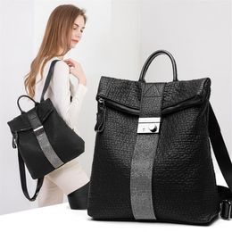 Women Backpack Style Genuine Leather Fashion Casual Bags Small Girl Schoolbag Business Laptop Backpack Charging Bagpack Rucksack S273z