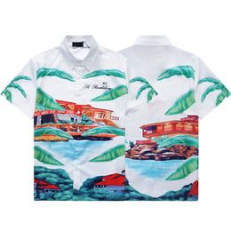 Luxury designer shirt Mens fashion geometric Letter bowling shirt Hawaiian flower casual shirt Men slim fitting short sleeve versatile T-shirt