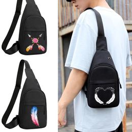Waist Bags Man Bag Fanny Pack Fashion Chest Feather Print Outdoor Sport Crossbody Hip Packs Casual Travel Belt