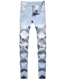 2022 Men039s Ripped Skinny Jeans Fashoin Casual Slim Denim Pants Size 2842 Midwaist Multiple Holes Trousers 20 Styles Pantalo3055685