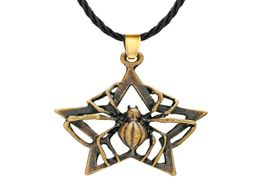 Huilin Jewelry Punk Animal Insect Spider Necklace Antique Bronze Rock Star Pendant Necklace Viking Cool Men Jewelry Gift Charm1614384