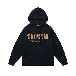 1fa0 Men and Women Hoodie Sweatshirt Autumn/winter New Trapstar Yellow Black Towel Embroidered Plush Sweater EI03