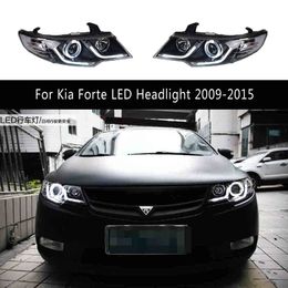 For Kia Forte LED Headlight Assembly 09-15 Daytime Running lights Dynamic Streamer Turn Signal Indicator Car Accessories