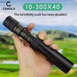 Telescopes 4K 10-300X40Mm Portable Monocular Telescope Super Telephoto Zoom Monocular Telescope W/tripod + Clip for Outdoor Sport YQ240124