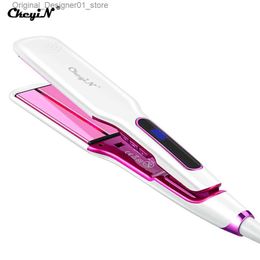 Hair Straighteners CkeyiN Hair Straightener PTC Hair Flat Iron with Wider Heating Plate Infrared Technology Hair Care Hair Styling Tool Q240124