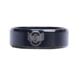 New Arrival Black Ohio State University Sign Stainless Steel Men Ring Male Ring4426555