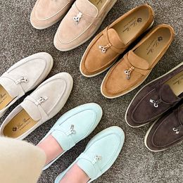 Loro Piano Summer Walk Woman Flat Heel Casual Man Tasman Loafers Suede Dress Designer Moccasin Slip on Outdoor Run Shoe Low Top Sneakers Leather Shoes