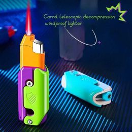 Lighters Radish Decompression Inflatable Gas Turbine Torch High Flame Lighter Outdoor Portable Toy Men's Gift YQ240124