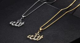 Crystal Pendant Gifts Sweater Chain Necklaces Allah Gold Plating Simulated Anchor Islamic6225340