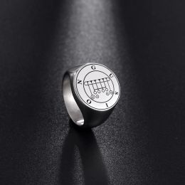 Sigil Demon Seal Rings For Men Lesser Key of Solomon GUSION Amulet King Asmoday Talisman 14K White Gold Jewellery Gift