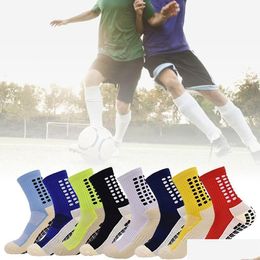 Sports Socks Mens Anti Slip Football Athletic Long Absorbent Grip For Basketball Soccer Volleyball Running Drop Delivery Outdoors Ou Dhas7