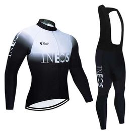 Men's Tracksuits 2022 INEOS New Team Long Seve Cycling Jersey Set Bib Pants Ropa Ciclismo Bicyc Clothing MTB Bike Jersey Uniform Men ClothesH24123