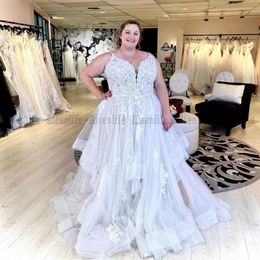 Plus Size Wedding Dress Lace Appliques Summer Boho Bridal Gowns for African 2022 Vestido de novia Custom Size299H