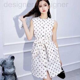 Basic & Casual Dresses designer brand New printed waistband vest white dress for women High quality dress with temperament YGVW