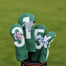 Embroidery Number Golf Club #1 #3 #5 Wood Head covers Driver Fairway Woods Cover PU Leather Covers Putter 240122