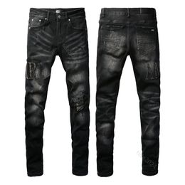 designer jeans for mens jeans linen pants hip hop men jeans distressed ripped biker slim fit hipster letter print motorcycle for men embroidery true brand jeansHLXG