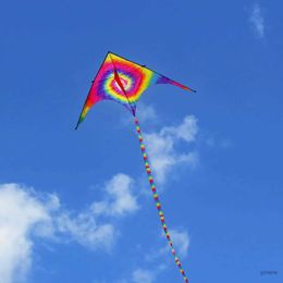 Kite Accessories Outdoor Fun Sports New Arrive 1.6m Colourful Triangle Kites With 10m Tail / Handle Line Good Flying