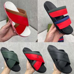 web slide rubber sandals designer slippers striped slides men women summer beach slipper with box 440