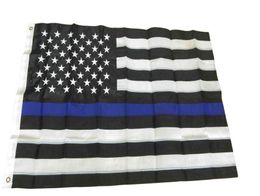 Blue Line Flag 3 x 5 Ft 210D Oxford Nylon with Embroidered Stars and Sewn Stripes American Flag8099457