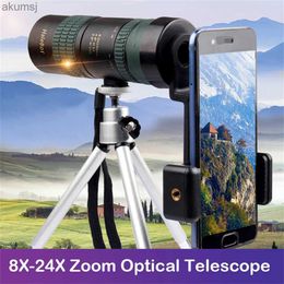 Telescopes APEXEL Mobile Phone Monoculars 8-24x30 Dual Zoom Professional Telescope Lens With Universal Tripod Monoculars for Camping Hiking YQ240124