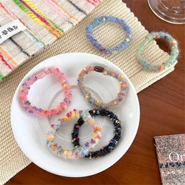 Hair Accessories Colourful Dotted Rope For Women Girls Autumn Winter Sweet Wool Knitting Elastic Band Ponytail Holder Headwear