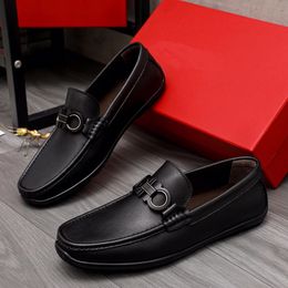 Brand New Mens Loafers Driving Cowboy Party Walk Dress Black Metal Shoes Footwear Size 38-45