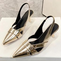 Sandals Sexy High Heels Women Pointed Toe Shoes Summer 2024 Designer Dress Slippers Elegant Flip Flops Pumps Femme Slides