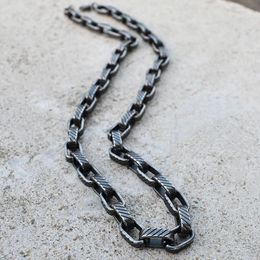 Chains Long Stainless Steel Chain Necklace Hip Hop For Women Men On The Neck Vintage Black Jewellery Accessories Choker Valentine's Day