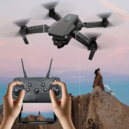 E88 New Dual Camera Drone Can Be Connected Through The Phone, With 2 Batteries, 4 Propellers, 4 Protective Covers, Flying Distance Of 1968.5 inch, HD Camera NewYear Gift