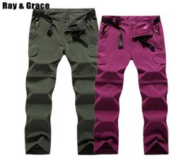 RAY GRACE Detachable Pants Shorts Women Men Summer Outdoor Hiking Pants Waterproof Quick Dry Cargo Pants Climbing Trekking C1811141523545