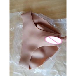 Catsuit Costumes Boxer Briefs Penetratable Underwear Silicone Fake Vagina Panties Men for Crossdresser Transgender Shemale Gaff Soft Tits