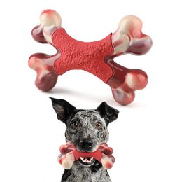 Toys MASBRILL Pet Dog Chew Toy Durable Dog Double Bone Pet Gift Rubber Interactive Toys Dog Teething for Large Medium Small Puppies