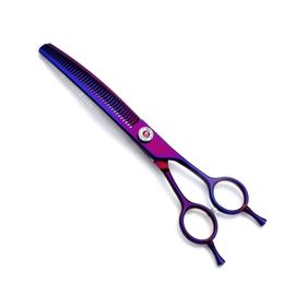Grooming Japan 440C Professional Curved Dog Thinner Scissors Stainless Steel Pet Shear Puppy Grooming 7 Inch Clipper Hair Accessories