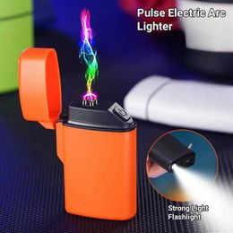 Pulse Double Arc Lighter LED Lighting Flameless and Windproof Electronic Cigarette Lighter Portable TYPE-C Charging Men's Gift