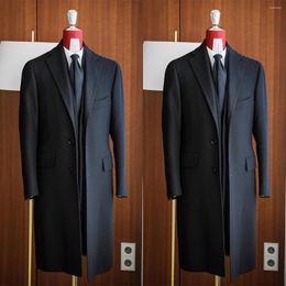 Men's Suits Simple Classic England Style Woolen Overcoat Men Thick Custom Made Single Breasted Pocket Coat Casual Winter Warm Jacket
