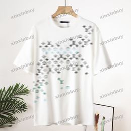 xinxinbuy 2024 Men designer Tee t shirt Colorful letter gradient printing 1854 lovers women orange black white blue red S-2XL