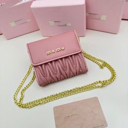 Brand Pleated Chain Bags Sweet Mini Sheepskin Bag Girl Macaron Fresh Designer Crossbody Bag Large Capacity