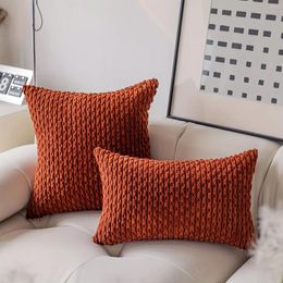 Pillow Solid Corducory Cover Nordic Orange Throw 45x45 For Sofa Bedroom Fluffy Retro Home Decorative Pillowcase