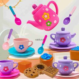 Kitchens Play Food Tea Set For Little Girls Party Toddlers Including Kettle Cookies Kids Accessories Tvaiduryb