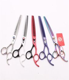 8quot 22cm JP 440C Purple Dragon Professional Dogs Pets Hairdressing Shears Grooming Shears Thinning Scissors 24 Teeth Salon Sty1283230