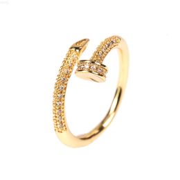 2024 Sailing Jewelry Full Zircon Nail Finger Ring Cz Nail Opening Ring Rhinestone Crystal Nail Ring