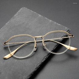 Sunglasses Frames Prescription Eyeglasses Pure Titanium Vintage Fashion Design Glasses Frame Reading Eyewear Retro Women Mens Optical Lens