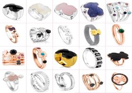 2021 new style 925 sterling silver fashion classic bear inlaid zircon cute ladies ring party original Jewellery factory direct s3266574