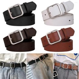 Belts PU Leather Belt For Women Square Buckle Pin Jeans Black Chic Fancy Vintage Strap Female Waistband
