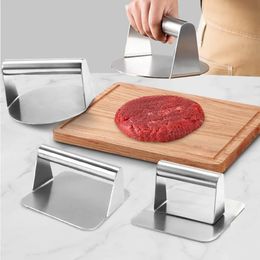 Stainless Steel Burger Press Round Square Burger Smasher Non-Stick Smooth Grill Meat Press for Hamburger Flat Top Cooking 240118