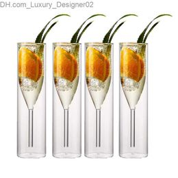 Wine Glasses Free Shipping Wine glass Champagne Glass Double Wall Glasses Flutes Goblet Bubble Wine Tulip Cocktail Set of 4 Q240124