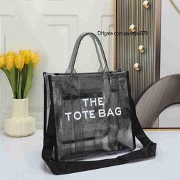 Designer Totes Clear PVC Large Branded The Tote Bag Designer Mesh Shoulder Purses Transparent Women Jelly Hand Bag Casual Beach Sh247S