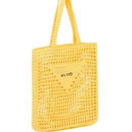 Crochet Beach Bag Women Straw Tote Bags Women Shoulder Handbags Lady Shopping Bags Hollow Out Purse Holiday Designer Totes Lafite 248y